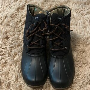 Sperry Black Quilted Duck Boots